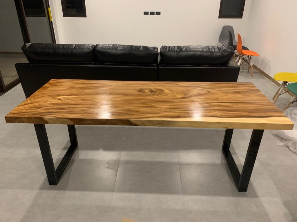 wood slab conference table